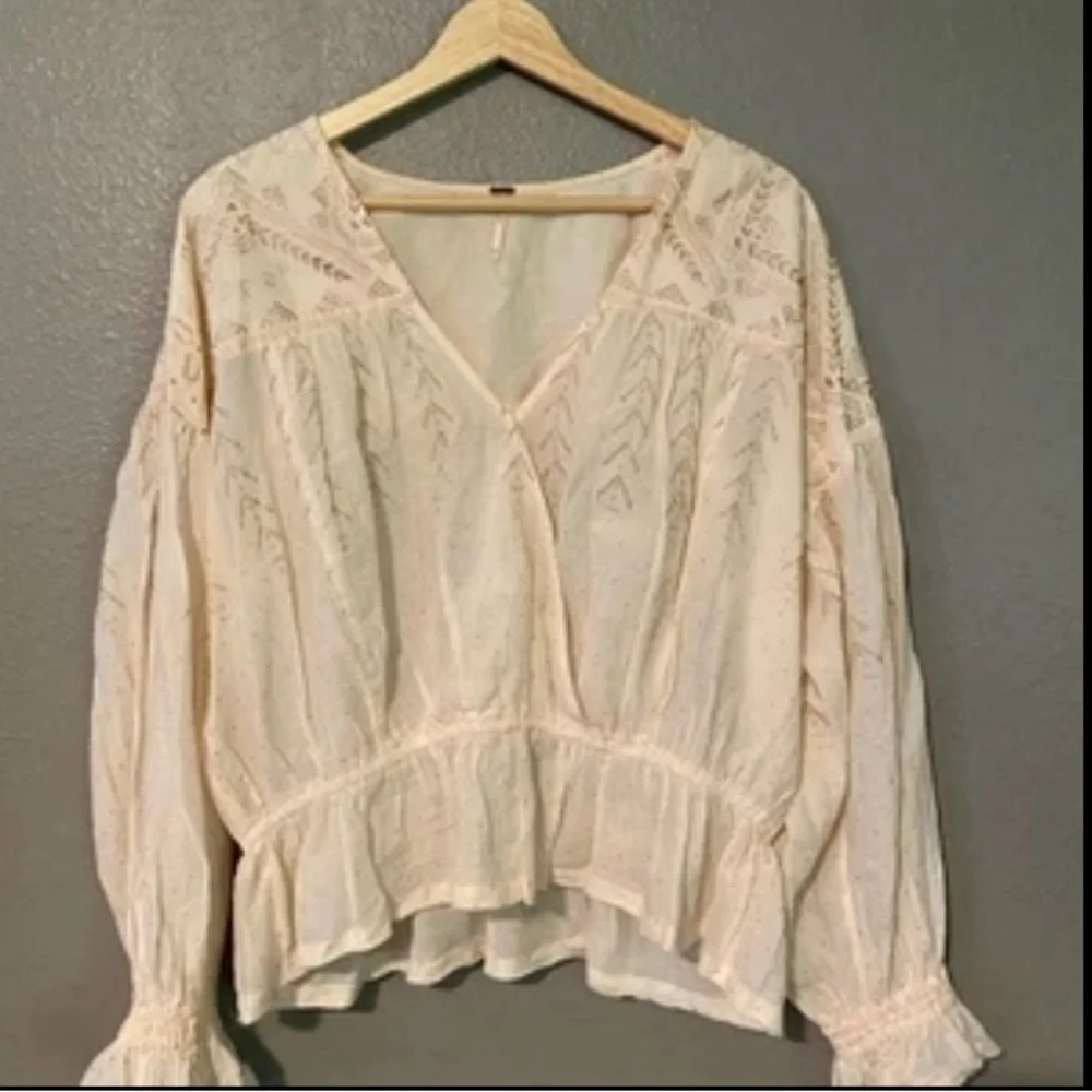 NWOT Free People Snowy Sand Blouse‎ size Small